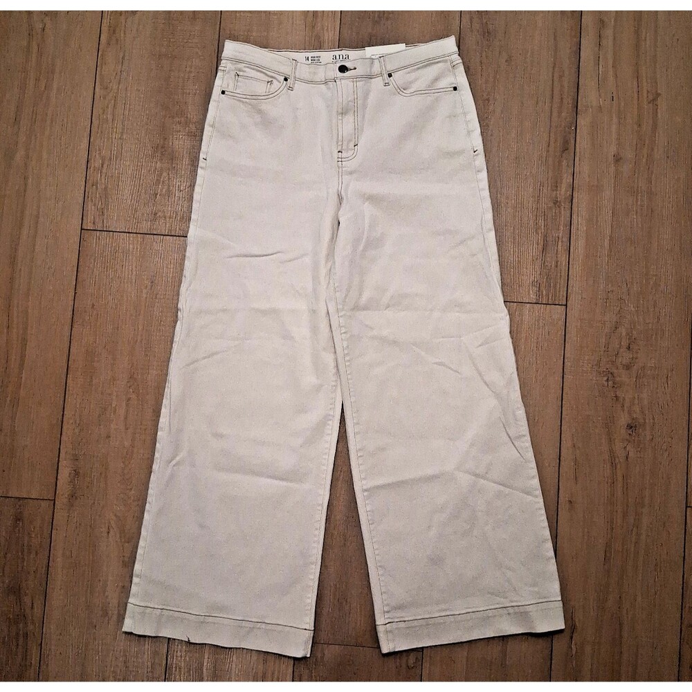 NWT! a.n.a. ANA High-Rise Wide Leg Pants Size 14 Tan Jeans Pants - Women's 14